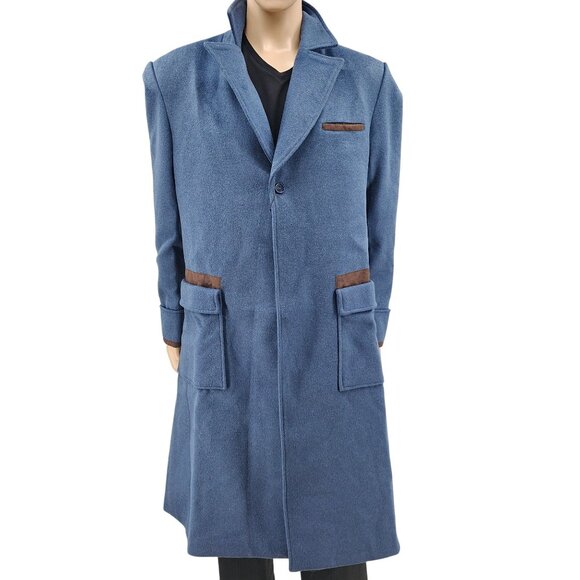 Harry Potter Fantastic Beasts Men's Large Blue Trench Coat - Picture 9 of 9